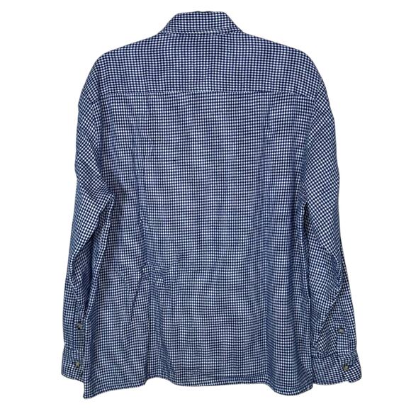 Vintage Casual Button Down Shirt, Plaid Button Front Mens Sz Large Blue White - Picture 2 of 6